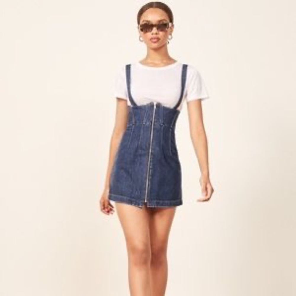 Reformation Denim Corset Dress